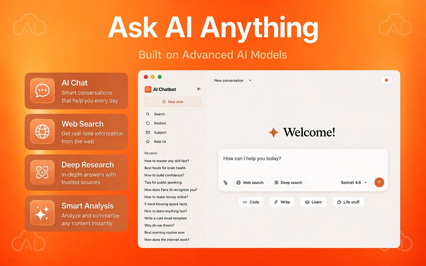 𝗖𝗹𝗼𝘂𝗱𝗶𝗮 𝗖𝗵𝗮𝘁: Ask AI Anything Preview