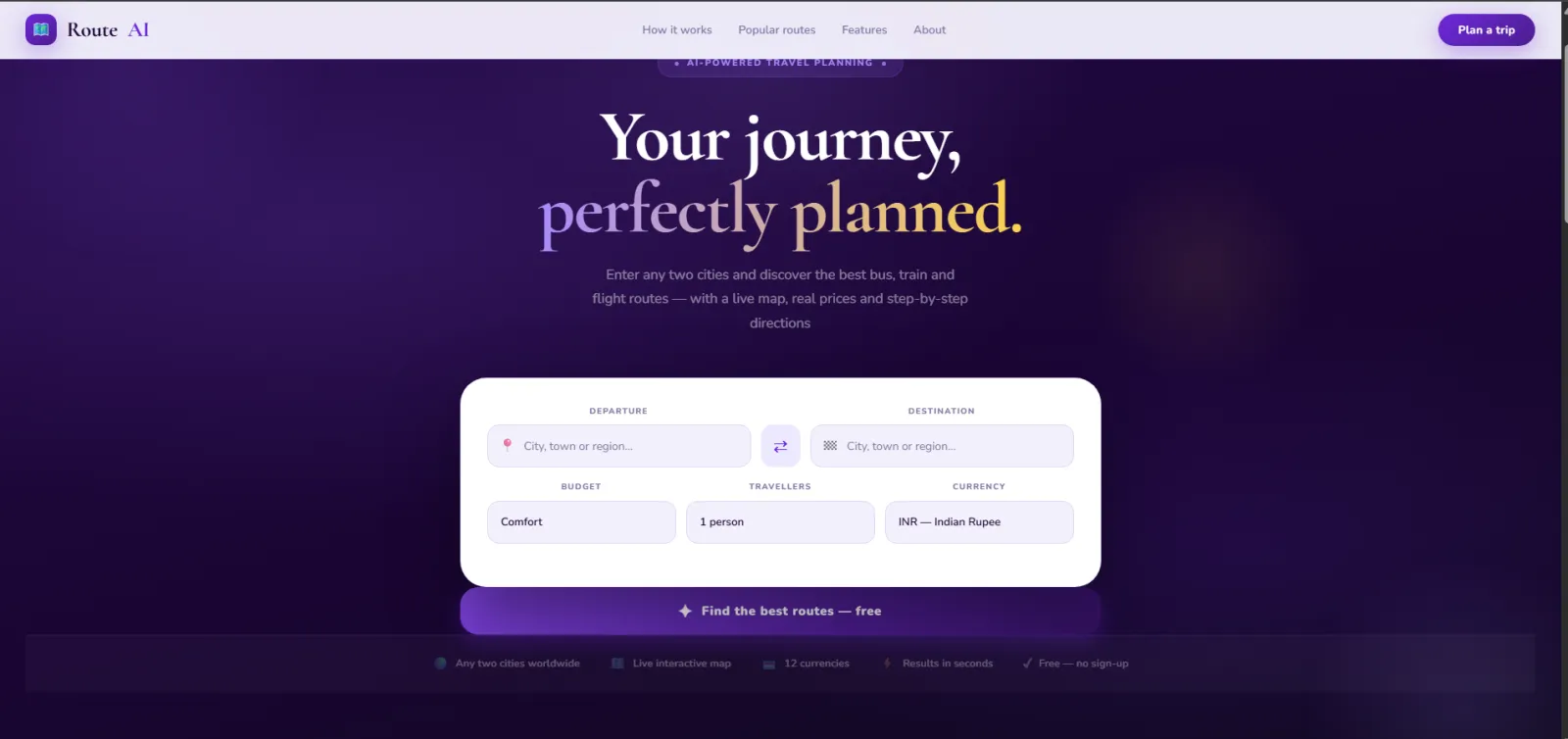 PlanRouteAI Preview