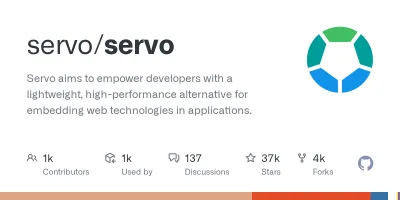 GitHub - servo/servo: Servo aims to empower developers with a lightweight, high-performance alternative for embedding web technologies in applications Logo