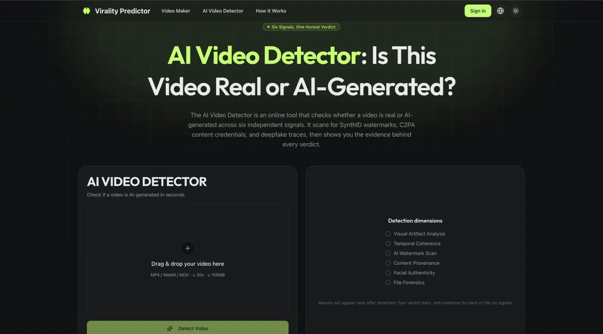 AI Video Detector Preview